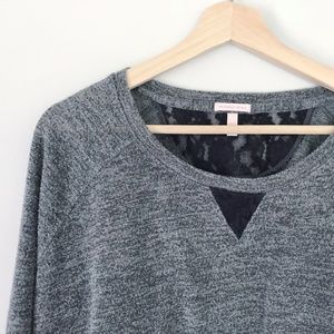 Victoria's Secret Gray & Black lace long sleeve